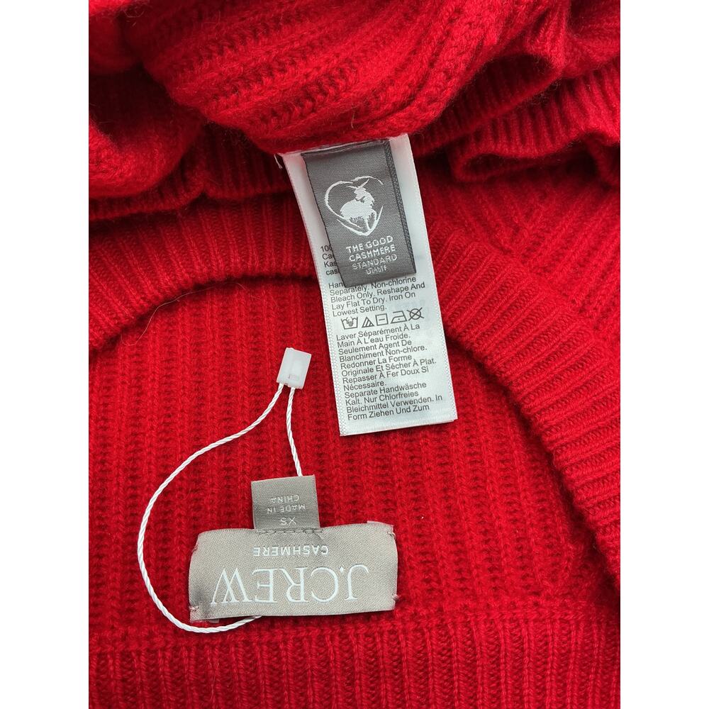 J.Crew Ribbed Cashmere Oversized Red Crewneck Size XS Sweater - Picture 4 of 4